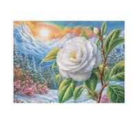 500 Piece Jigsaw Puzzle for Adults White Rose Flower Garden 52×38cm Universal Puzzle for All Occasions Home Decor Family Fun Stress Relief All in One Gift
