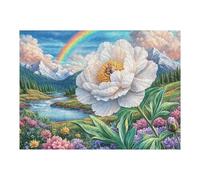 500 Piece Jigsaw Puzzle for Adults White Rose Garden Stream 52×38cm Artistic Pattern Puzzle Ideal for Art Lovers Home Wall Decoration Collectible Artwork Display Gift
