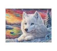 500 Piece Jigsaw Puzzle for Adults White Wolf Snowy Winter 52×38cm Professional Grade Puzzle for Enthusiasts Premium Quality No Burrs Cooperation Gift