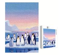 500 Piece Jigsaw Puzzle for Adults, Winter & Penguin Premium Wooden Puzzles with Poster, Classic Cut, Interlocking Pieces for Home Decor & Mindfulness 20 x 15 in - Aged 14+ Only (Not a Toy) P3#1133