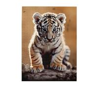 500 Piece Jigsaw Puzzle for Adults Wooden Challenging Puzzle Custom Personalized A Tiger cub Picture Puzzle for Game Nights Family Wood Puzzle Finished Size 20.4"x15"