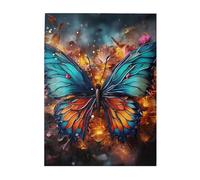 500 Piece Jigsaw Puzzle for Adults Wooden Challenging Puzzle Custom Personalized Color Butterfly Background Picture Puzzle for Game Nights Family Wood Puzzle Finished Size 20.4"x15"