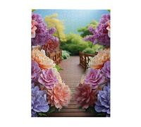 500 Piece Jigsaw Puzzle for Adults Wooden Challenging Puzzle Custom Personalized Colorful Flowers Blossom Picture Puzzle for Game Nights Family Wood Puzzle Finished Size 20.4"x15"