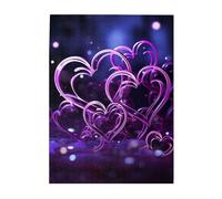 500 Piece Jigsaw Puzzle for Adults Wooden Challenging Puzzle Custom Personalized Fashional Purple Hearts Picture Puzzle for Game Nights Family Wood Puzzle Finished Size 20.4"x15"