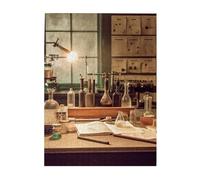 500 Piece Jigsaw Puzzle for Adults Wooden Challenging Puzzle Custom Personalized Vintage Chemistry Lab Picture Puzzle for Game Nights Family Wood Puzzle Finished Size 20.4"x15"