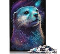 500 Piece Jigsaw Puzzle Galaxy Otter Wooden Puzzle Interesting Stress Reduction Jigsaw Puzzles Birthday Gifts 500pcs (52x38cm)