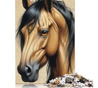 500 Piece Jigsaw Puzzle Game Art Horse Puzzles for Adults & Wooden Jigsaw Great Birthday Present for Adults 500pcs (52x38cm)