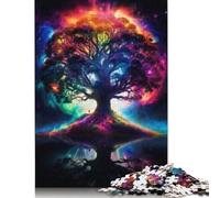 500 Piece Jigsaw Puzzle Game Cosmic Tree of Life Unity Jigsaw Puzzles for Adults, Woodenboard Puzzles Home Decoration 500pcs (52x38cm)
