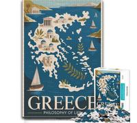 500 Piece Jigsaw Puzzle, Greece Travel Poster︰ Philosophy of Life