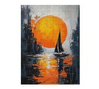 500 Piece Jigsaw Puzzle, Impression Sunrise Contemporary Reimagining i