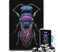 500 Piece Jigsaw Puzzle, Iridescent Cuckoo Wasp Macro Photography
