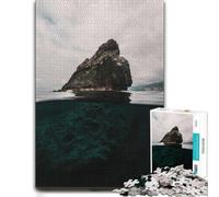 500 Piece Jigsaw Puzzle, Island Rock Formation Half Underwater View