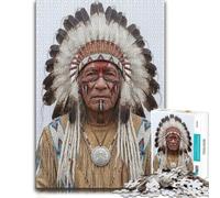 500 Piece Jigsaw Puzzle, Native American Man in Traditional Headdress