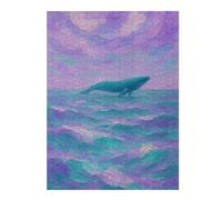 500 Piece Jigsaw Puzzle, Pastel Whale Dream - Soft Ocean Fantasy Art