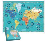 500 Piece Jigsaw Puzzle Prisoners of Geography - Fun & Educational World Map Puzzle for Kids & Adults, Explore Global Geography, Landmarks, & Culture - Ages 8+