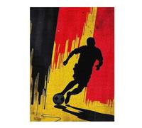 500 Piece Jigsaw Puzzle, Soccer Player Silhouette with Belgium Flag Ba