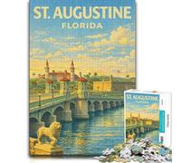 500 Piece Jigsaw Puzzle, St. Augustine Travel Poster - Vintage Histori