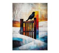 500 Piece Jigsaw Puzzle, The Magpie - Monet Inspired - Geometric Winte