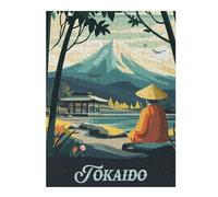 500 Piece Jigsaw Puzzle, Tokaido Board Game Inspired Illustration