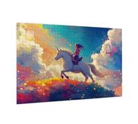 500 Piece Jigsaw Puzzle Unicorn Jigsaw Puzzles for Adults Landscape Impossible Puzzle Challenging High Difficulty Family Activity, Gift Box Packaging, Great Gift Idea for Family Friends 52x38 CM -225y