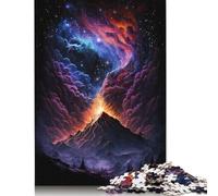 500 Piece Jigsaw Puzzle Volcanoes in The Galaxy Puzzles for Adults Wooden Games Jigsaw Challenge Toy Christmas And Birthday Gifts 500pcs (52x38cm)