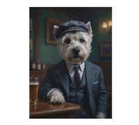 500 Piece Jigsaw Puzzle, West Highland Terrier Dog in Suit at the Pub