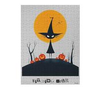 500 Piece Jigsaw Puzzle, Witching Hour - Cute Halloween Witch Art