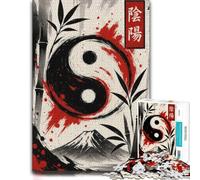 500 Piece Jigsaw Puzzle, Yin Yang Symbol with Bamboo and Mountain