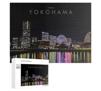 500 Piece Jigsaw Puzzle, Yokohama Nights City Lights Reflecting on Wa