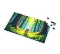 500 Piece Jigsaw Puzzles A Cat Walks Down A Path In A Forest. Picture Puzzle Jigsaw Puzzles 300 Pieces For Adults 500 Piece Jig(300PCS)