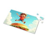 500 Piece Jigsaw Puzzles A Child Jumps Joyfully Over A Giant Burger In The Sky. Picture Puzzle Jigsaw Puzzles 300 Pieces For Adults 500 Piece Jig(300PCS)