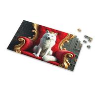 500 Piece Jigsaw Puzzles A Crowned White Wolf Sits Majestically On An Ornate Throne Picture Puzzle Easter Toys For Kids Ages 4-8 500 Piece Puzzles(1000PCS)
