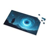 500 Piece Jigsaw Puzzles A Person Stands In Awe Before A Swirling Cosmic Portal Picture Puzzle Easter Toys For Kids Ages 4-8 500 Piece Puzzles(1000PCS)