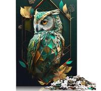 500 Piece Jigsaw Puzzles Abstract Geometric Owl Jigsaw Puzzles for Adults Woodenboard Puzzles Challenging To Complete But Fun And Humorous 500pcs (52x38cm)