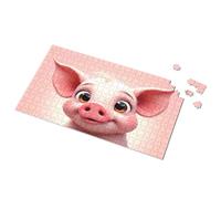 500 Piece Jigsaw Puzzles Adorable Pig With Big Brown Eyes Picture Puzzle Activity Books For Kids Ages 6-8 Toys & Games(300PCS)