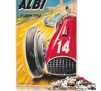 500 Piece Jigsaw Puzzles Albi Grand Prix 1er Juin 1952 Car Race Creative Square Wooden Jigsaw Puzzles for Adults 500pcs (52x38cm)
