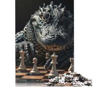 500 Piece Jigsaw Puzzles Alligator Chess Jigsaw Puzzles for Adults Woodenboard Puzzles Challenging To Complete But Fun And Humorous 500pcs (52x38cm)