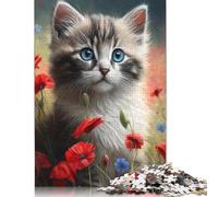 500 Piece Jigsaw Puzzles Animal Art Cat Square Jigsaw Puzzles, for Adults & Woodenboard Puzzles Puzzle for Summer Lovers 500pcs (52x38cm) 规则22:Jigsaw