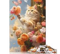 500 Piece Jigsaw Puzzles Animal Art Cat Square Jigsaw Puzzles, for Adults & Woodenboard Puzzles Puzzle for Summer Lovers 500pcs (52x38cm) 规则22:Jigsaw