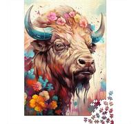 500 Piece Jigsaw Puzzles Animal Buffalo Jigsaw Puzzles for Adults Woodenboard Puzzles Challenging To Complete But Fun And Humorous 500pcs (52x38cm)
