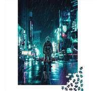 500 Piece Jigsaw Puzzles Another Rainy Night Creative Square Wooden Jigsaw Puzzles for Adults 500pcs (52x38cm)