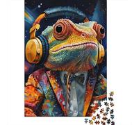 500 Piece Jigsaw Puzzles Art Chameleon Jigsaw Puzzles for Adults Woodenboard Puzzles Challenging To Complete But Fun And Humorous 500pcs (52x38cm)