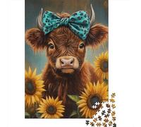 500 Piece Jigsaw Puzzles Art Highland Cow Puzzle for Adults Woodenboard Puzzles Interesting Stress Reduction Jigsaw Puzzles 500pcs (52x38cm)