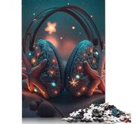 500 Piece Jigsaw Puzzles Artistic Headphones Jigsaw Puzzles for Adult Woodenboard Puzzles Difficult And Challenge 500pcs (52x38cm)