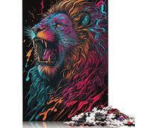 500 Piece Jigsaw Puzzles Artistic Lion Square Jigsaw Puzzles, for Adults & Woodenboard Puzzles Puzzle for Summer Lovers 500pcs (52x38cm) 规则22：Jigsaw