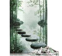 500 Piece Jigsaw Puzzles Bamboo Harmony Steps Puzzle for Adults Woodenboard Puzzles Interesting Stress Reduction Jigsaw Puzzles 500pcs (52x38cm)