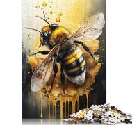 500 Piece Jigsaw Puzzles Bee Watercolor Drawing Wooden Puzzles Educational Toys 500pcs (52x38cm)