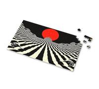 500 Piece Jigsaw Puzzles Black And White Stripes Leading To A Red Circle. Picture Puzzle Jigsaw Puzzles 300 Pieces For Adults 500 Piece Jig(300PCS)