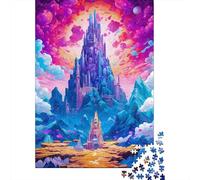 500 Piece Jigsaw Puzzles Blue Towers And Gold Castl Wooden Puzzles Educational Toys 500pcs (52x38cm)