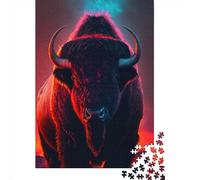 500 Piece Jigsaw Puzzles Buffalo Animal Puzzles for Adults Wooden Puzzles Educational Game for Adult 500pcs (52x38cm)